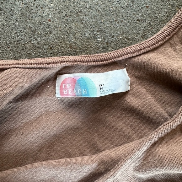 Free People Beach Perth Barrel Tee Shirt Midi Dress in Brown Size XL Bohemian - Picture 6 of 9